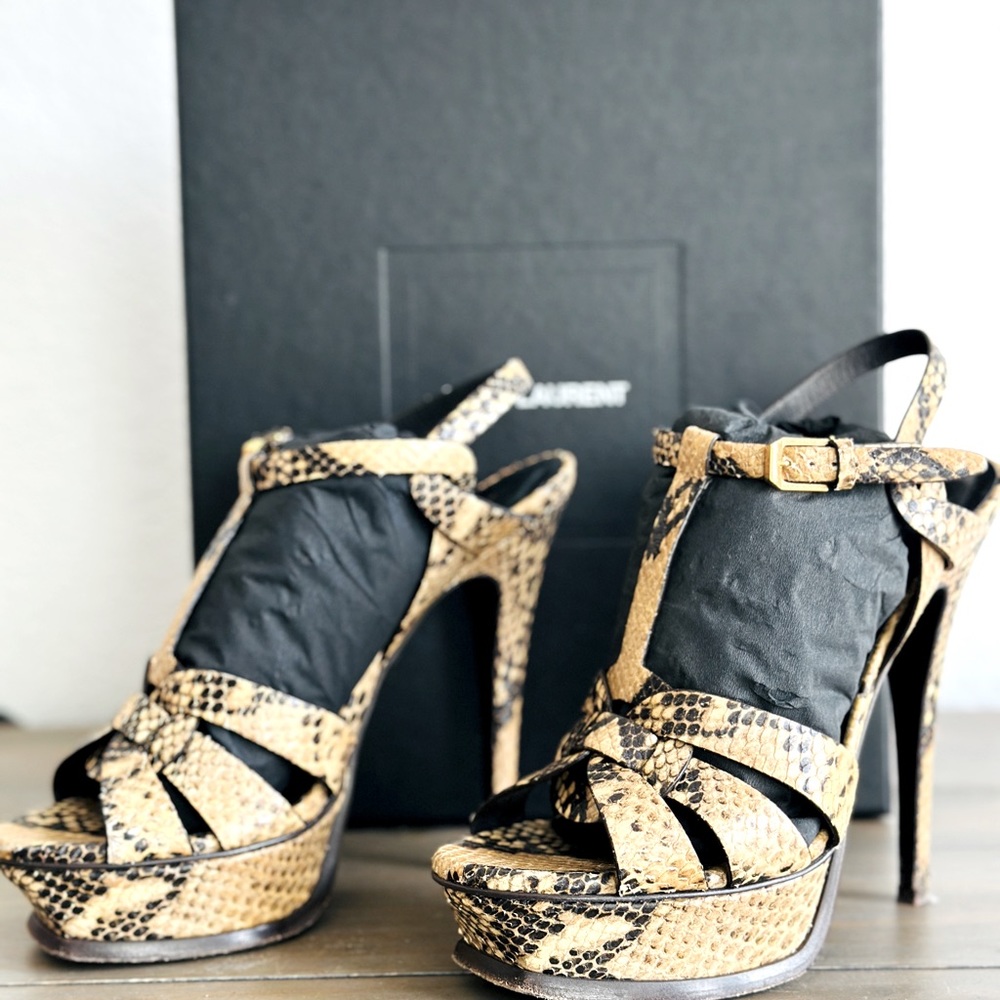 Animal print YSL heels that are super comfortable